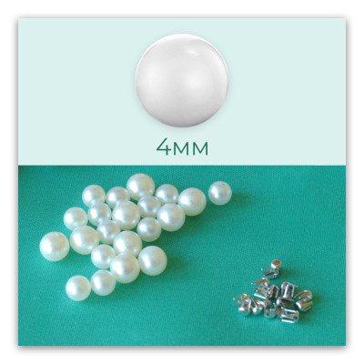 Шивашки пластмасови перли с нит, 4мм