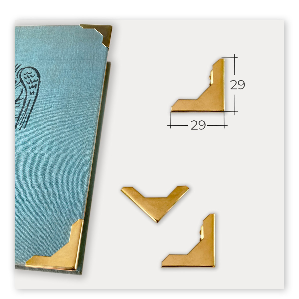 Метални ъгли за книги, албуми, тефтери, 29мм, AK5